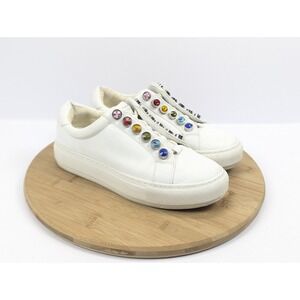 Kurt Geiger Shoes Liviah Rainbow Jewels White‎ Womans 6.5 Sneakers Platform